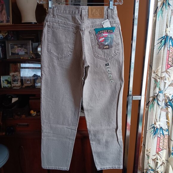 NOS NEW 28x30 True Vtg 80's LEE LOOSE FIT TAPERED PREP FOXTAIL DENIM TAN JEANS - Picture 1 of 5